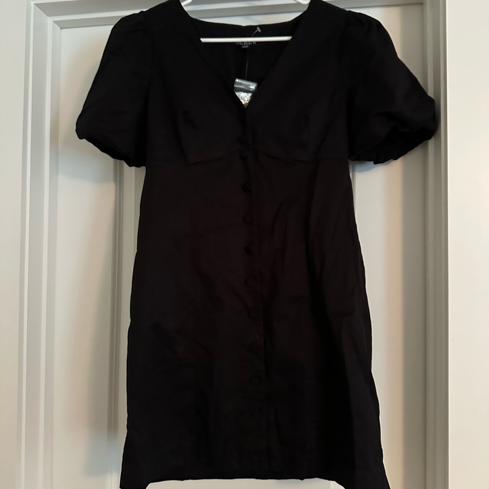 NWOT J. Crew Black Dress with Button Detail